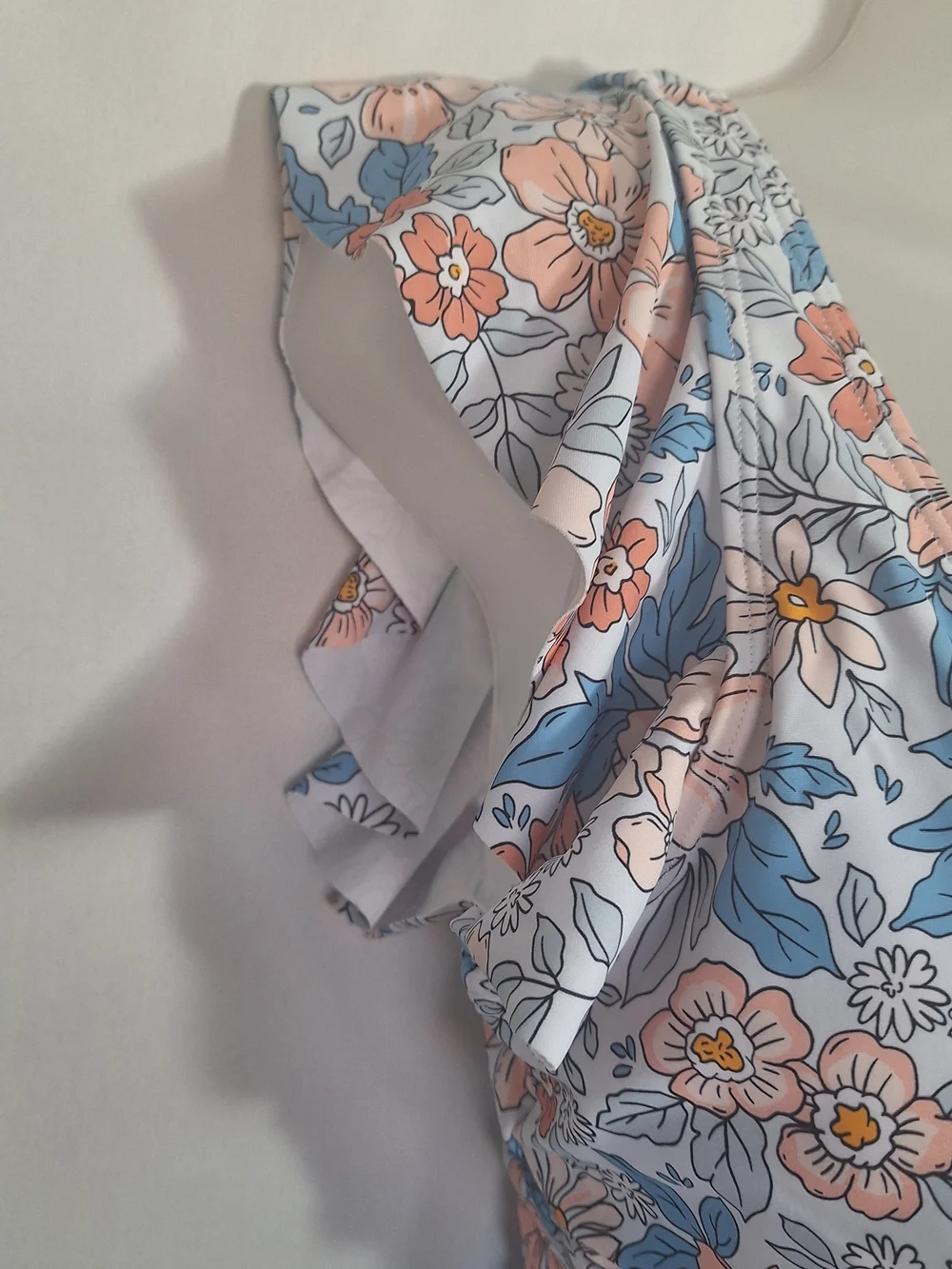 B2prity One Piece Swimsuit Flutter Sleeve Slimming Floral Medium Womens